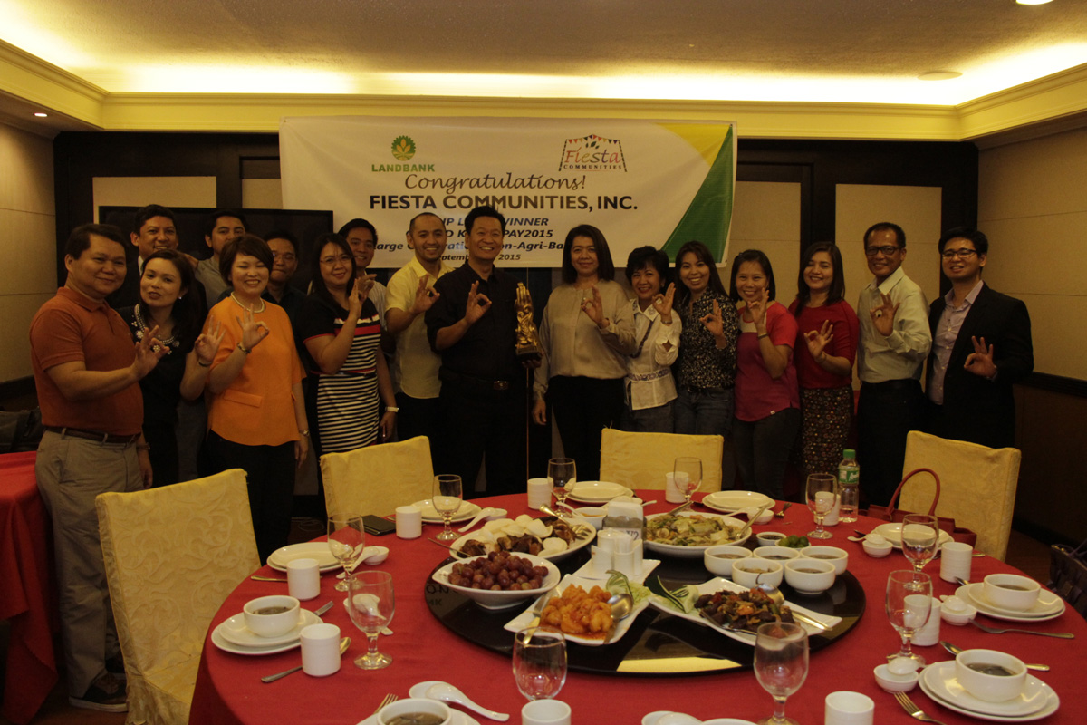 FIESTA Communities, Inc. bags the Land Bank Gawad Kaagapay 2015 Award for Large Non-Agri Business